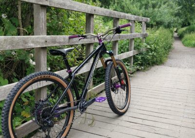 Mountain bike on a bridge